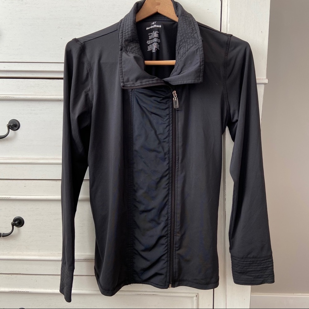 NordicTrack Black Asymmetrical Full Zip Jacket.  Size Small. EUC